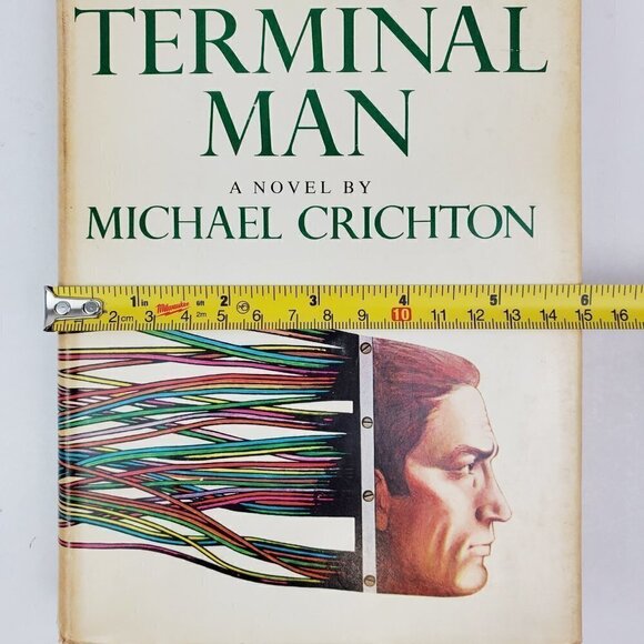 Michael Crichton Terminal Man 1972 Book Hardcover VTG Sci-Fi Potentially Unread - Picture 14 of 14